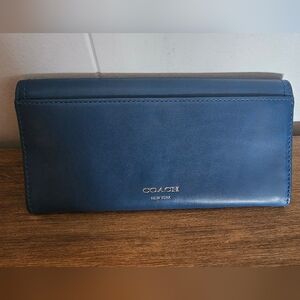 Coach New York Blue Leather Wallet